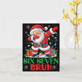 Dabbing Santa Six Seven Bruh Funny Christmas 6 7 M Kaart (Gele Bloem)