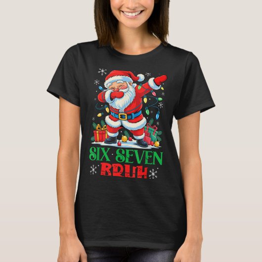 Dabbing Santa Six Seven Bruh Funny Christmas 6 7 M T-shirt (Voorkant)