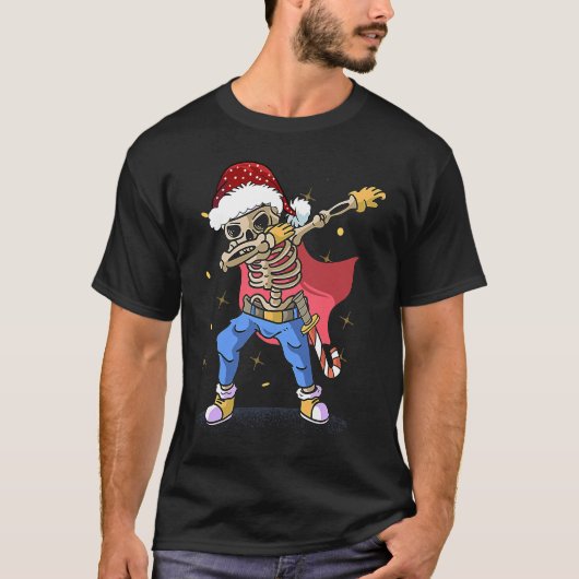 Dabbing Santa Skeleton christmas  for men boy Chri T-shirt (Voorkant)