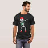 Dabbing Santa Skull Funny Cool Dab Dance Boy Chris T-shirt (Voorkant volledig)