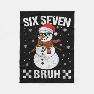 Dabbing Santa Snowman 6 7 Meme Christmas Six Seven Fleece Deken