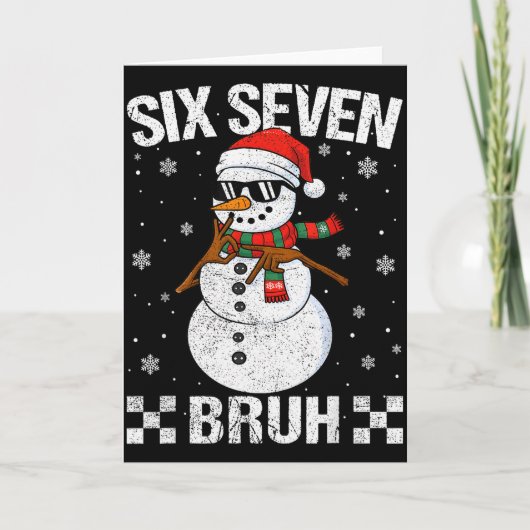Dabbing Santa Snowman 6 7 Meme Christmas Six Seven Kaart (Voorkant)