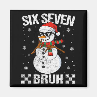 Dabbing Santa Snowman 6 7 Meme Christmas Six Seven Magneet