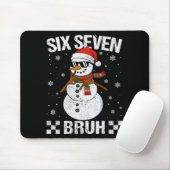 Dabbing Santa Snowman 6 7 Meme Christmas Six Seven Muismat (Met muis)
