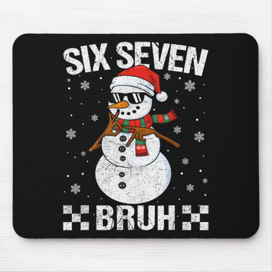 Dabbing Santa Snowman 6 7 Meme Christmas Six Seven Muismat (Voorkant)