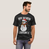 Dabbing Santa Snowman 6 7 Meme Christmas Six Seven T-shirt (Voorkant volledig)
