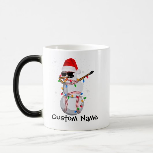 Dabbing Santa Snowman Baseball Mok kerstmis (Links)