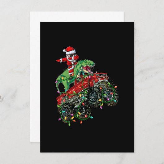 Dabbing Santa T Rex Monster Truck Kaart (Voorkant / Achterkant)