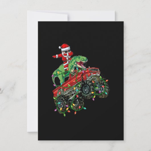 Dabbing Santa T Rex Monster Truck Kaart (Voorkant)