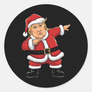 Dabbing Santa Trump Xmas Lights Girls Boys Kinder  Ronde Sticker