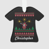 Dabbing Santa Ugly met kerstkeuken Ornament (achterkant)