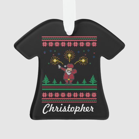 Dabbing Santa Ugly met kerstkeuken Ornament (achterkant)