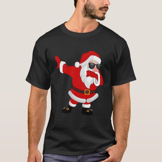 Dabbing Santa with Sunglass Kerstgrappy T-shirt (Voorkant)