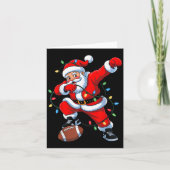 Dabbing Santa Xmas Lights Football Christmas Boys  Kaart (Voorkant)