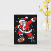 Dabbing Santa Xmas Lights Football Christmas Boys  Kaart (Gele Bloem)