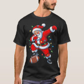 Dabbing Santa Xmas Lights Football Christmas Boys  T-shirt (Voorkant)