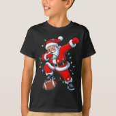 Dabbing Santa Xmas Lights Football Christmas Boys  T-shirt (Voorkant)