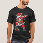 Dabbing Santa Xmas Lights Football Christmas T-shirt<br><div class="desc">Dabbing Santa Xmas Lights Football Christmas</div>