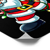 Dabbing Santa Xmas Lights Funny Christmas Men Wome Poster (Hoek)
