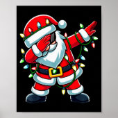 Dabbing Santa Xmas Lights Funny Christmas Men Wome Poster (Voorkant)