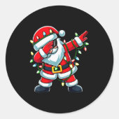 Dabbing Santa Xmas Lights Funny Christmas Men Wome Ronde Sticker (Voorkant)
