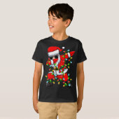 Dabbing Santa Xmas Lights Girls Boys Kids Christma T-shirt (Voorkant volledig)