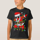 Dabbing Santa Xmas Lights Girls Boys Kids Christma T-shirt (Voorkant)