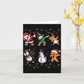 Dabbing Santa Xmas Lights Kids Girls Boys Christma Kaart (Gele Bloem)