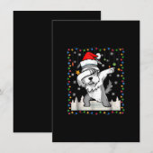 dabbing schnauzer santa light kerst bedankkaart (Voorkant / Achterkant)