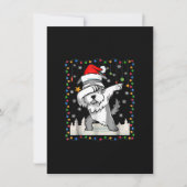dabbing schnauzer santa light kerst bedankkaart (Voorkant)