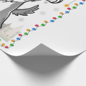 Dabbing Schnauzer Santa Light Kerstmis Cadeaupapier (Hoek)