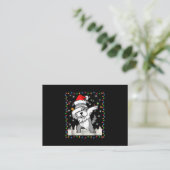 Dabbing Schnauzer Santa Light Kerstmis Visitekaartje (Staand voorkant)