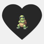 Dabbing Sea Turtle Animal Lover Save The Turtles ( Hart Sticker (Voorkant)