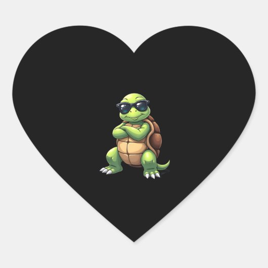 Dabbing Sea Turtle Animal Lover Save The Turtles ( Hart Sticker (Voorkant)