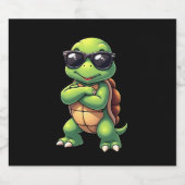 Dabbing Sea Turtle Animal Lover Save The Turtles ( Sparkling Wijnetiket (Enkel label)