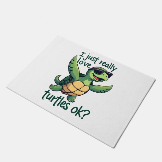 Dabbing Sea Turtle I Just Really Love Turtles Ok_  Deurmat (Schuin)