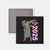 Dabbing Senior CL van 2025 Afstuderen Gift Black W Magneet (Voorkant / Achterkant)