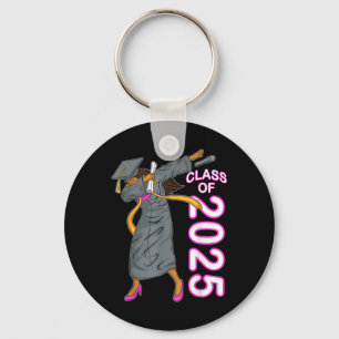 Dabbing Senior CL van 2025 Afstuderen Gift Black W Sleutelhanger