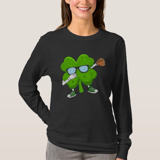 Dabbing Shamrock cricket St Patricks Day Men Women T-shirt (Voorkant)