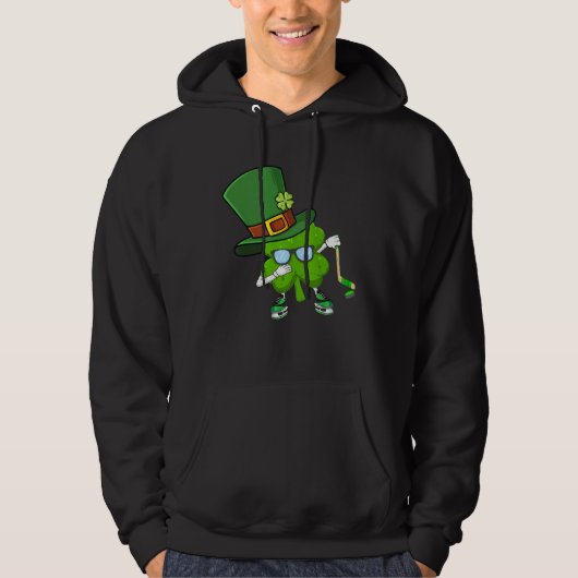 Dabbing Shamrock HOCKEY St Patricks Day Men Women Hoodie (Voorkant)