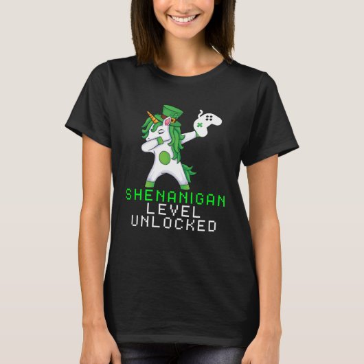 Dabbing Shamrock Shenanigans Leprechaun Unicorn Ga T-shirt (Voorkant)