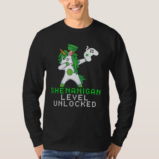 Dabbing Shamrock Shenanigans Leprechaun Unicorn Ga T-shirt (Voorkant)