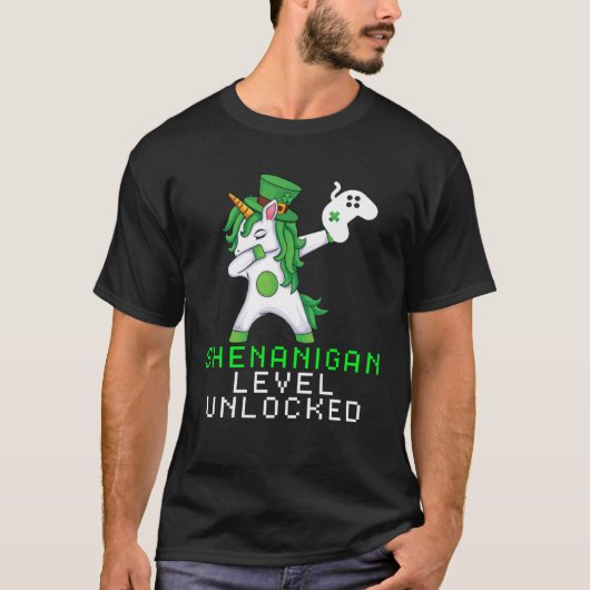 Dabbing Shamrock Shenanigans Leprechaun Unicorn Ga T-shirt (Voorkant)