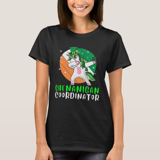 Dabbing Shamrock Shenanigans Leprechaun Unicorn Gn T-shirt (Voorkant)
