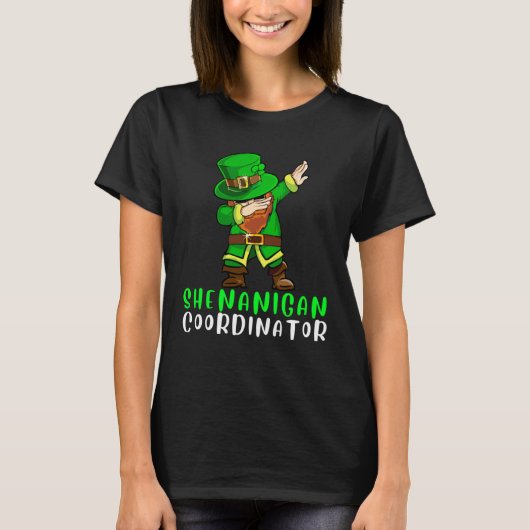 Dabbing Shamrock Shenanigans Leprechaun Unicorn Gn T-shirt (Voorkant)