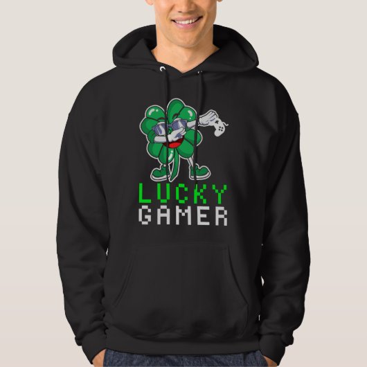 Dabbing Shamrock St Paddy's Day Video Gaming Quote Hoodie (Voorkant)