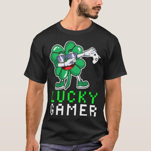 Dabbing Shamrock St Paddy's Day Video Gaming Quote T-shirt (Voorkant)