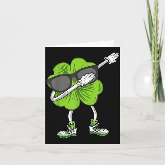 Dabbing Shamrock St Patrick's Day Funny Irish Boys Kaart (Voorkant)