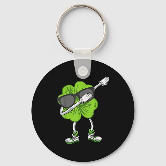Dabbing Shamrock St Patrick's Day Funny Irish Boys Sleutelhanger (Voorkant)