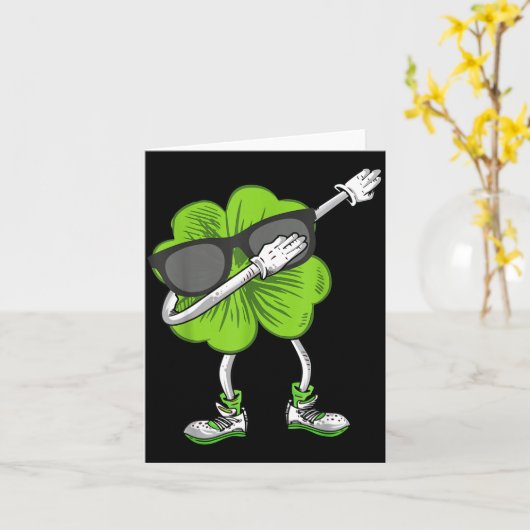 Dabbing Shamrock St. Patrick's Day Grappige Ierse  Kaart (Gele Bloem)